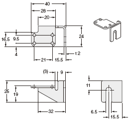 右側面下部安裝用